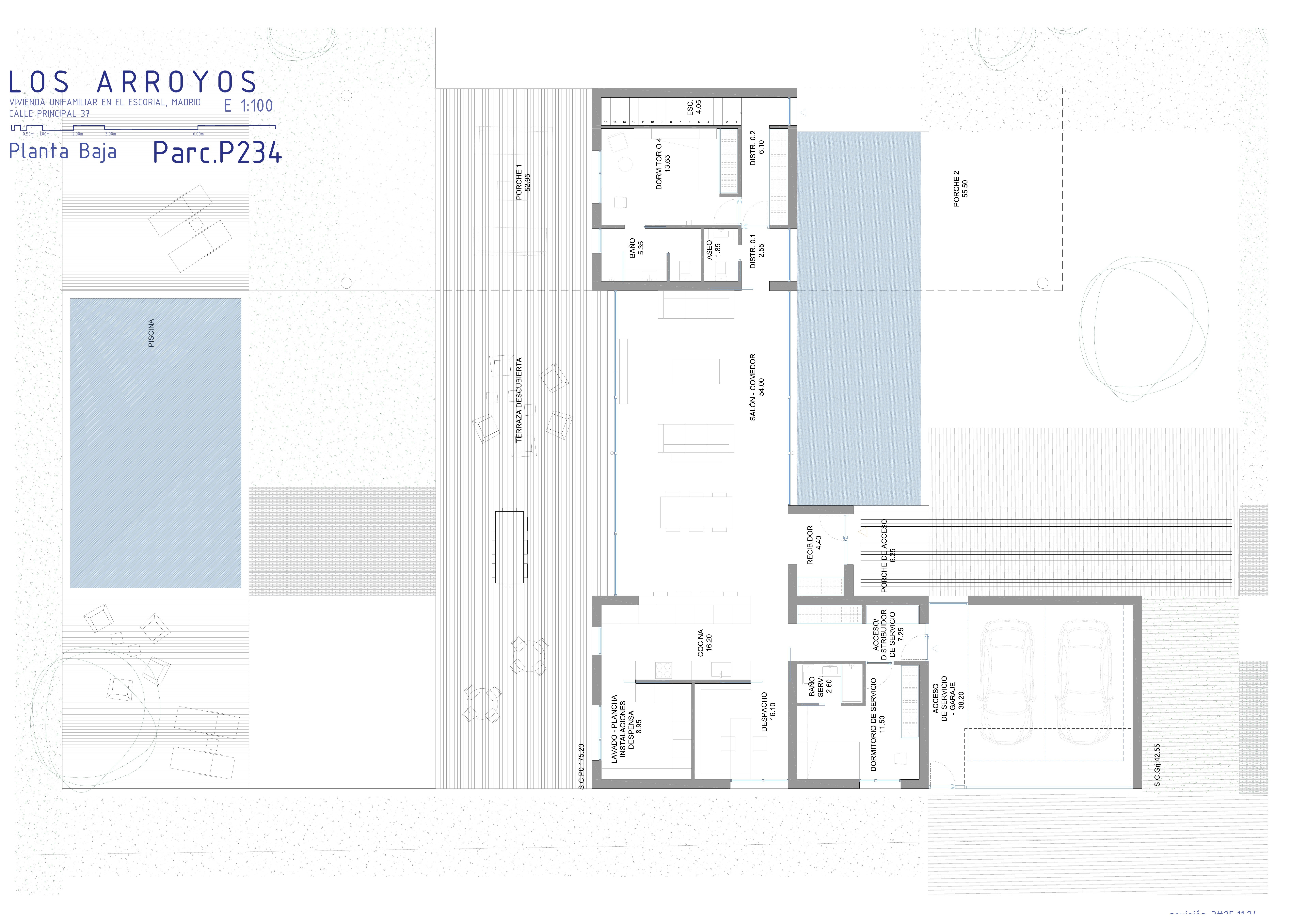 Plano Ciudad Bosque Los Arroyos — Vivienda 300 m² en parcela de 3.000 m²