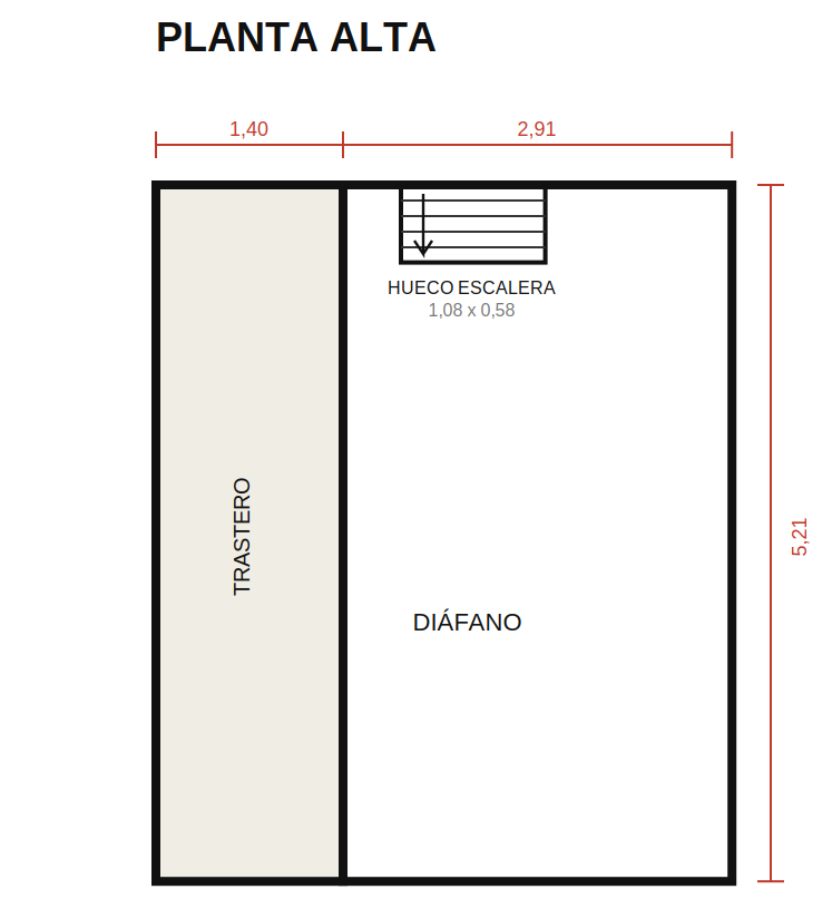 Plano del piso — General Lacy — Planta alta