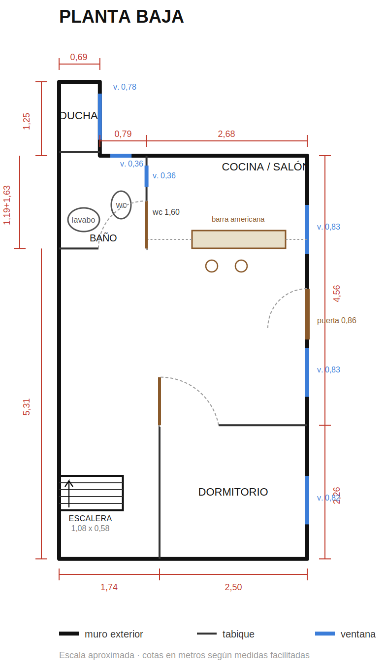Plano del piso — General Lacy — Planta baja
